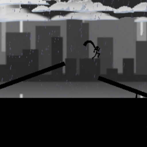 Stickman superhero on the run icon