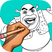 how to draw Shrek أيقونة