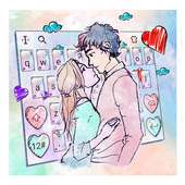 Cartoon Couple Color Painting Keyboard on 9Apps