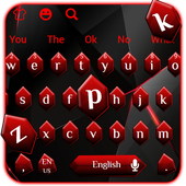 Black Red Crystal Diamond Keyboard icon