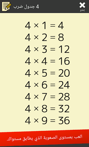 جدول الضرب (الرياضيات, تطبيقات تدريب العقل) 6 تصوير الشاشة