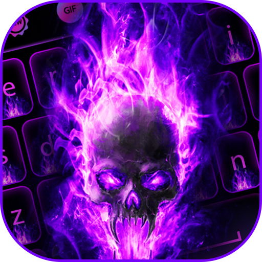 Purple Flaming Keyboard Theme icon