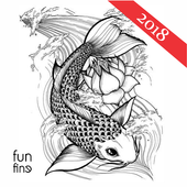 Koi Fish Tattoo Design icon