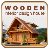 wooden house plan interior icon