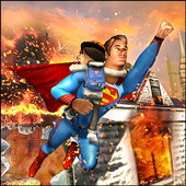 Flying Superhero Robot Grand City Rescue Hero icon