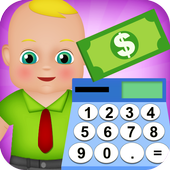 baby cashier supermarket game icon