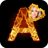 Fire Text Photo Frame icon