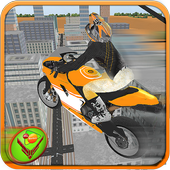 Tricky Stunt Rider - Wheelie City Flying Racing 3D icon