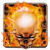Red Fire Grim Skull Keyboard | Grim Reaper icon