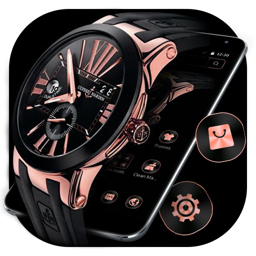 Rose Gold Watch Black Theme icon