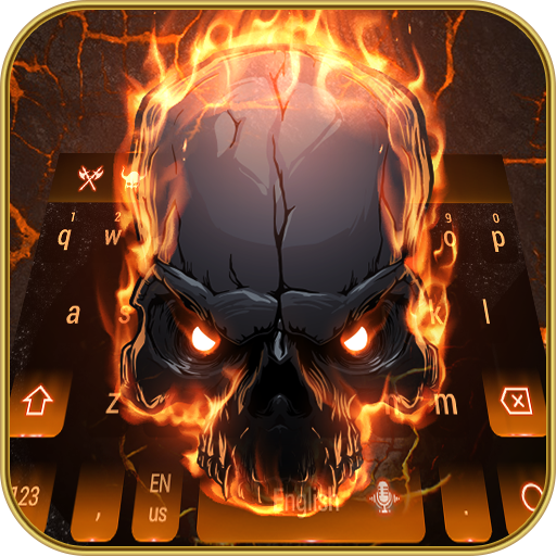 Hell blood fire skull  keyboard icon