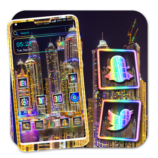 Dubai Night Skyline Theme Launcher icon