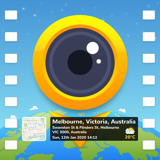 GPS map video camera icon
