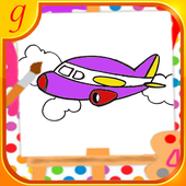 Plane Coloring and Drawing Book أيقونة