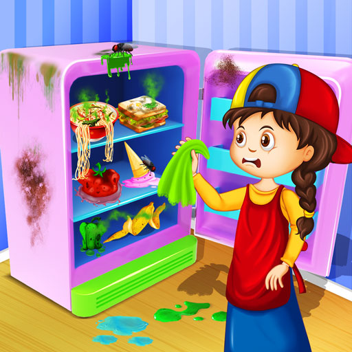 Cute Girl Dirty House Cleaning icon