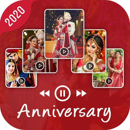 Anniversary video maker with song : video editor icon