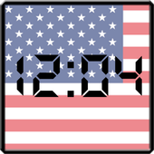 Flag LCD Clock Widget USA icon