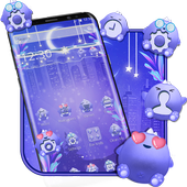 Blue Cute Monster Launcher Theme icon