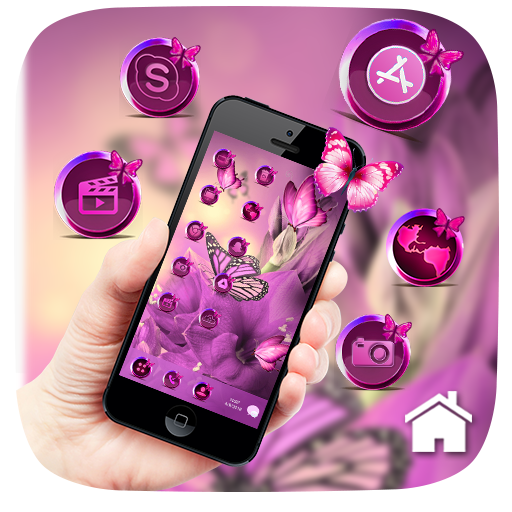 Pink Butterfly Stylish Theme icon