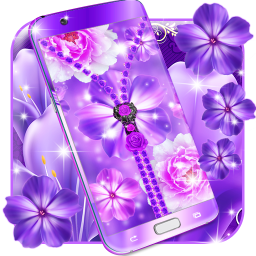 Violet zipper lock screen icon