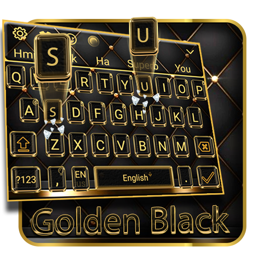Golden Black Luxury Keyboard Theme icon