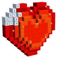 Glitter Voxel - 3D Color by Number, Sparkly Paint