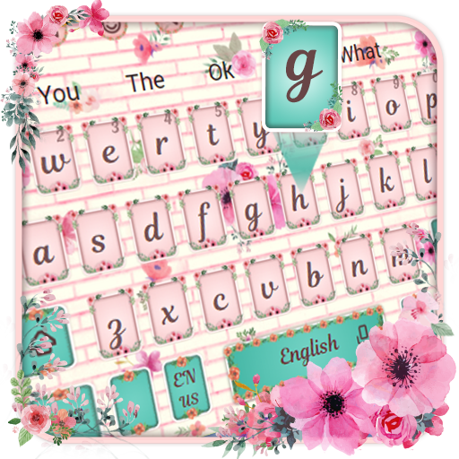 Girly Flowers Wall Keyboard Theme icon
