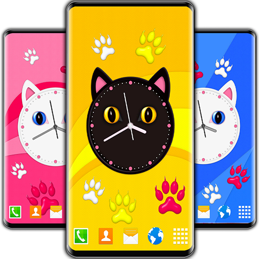 Kitty Clock Wallpaper 😻 Cute Cat Live Wallpapers icon