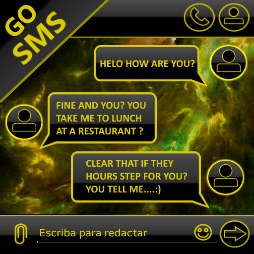 THEME GO SMS DARK SPACE YELLOW icon
