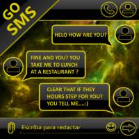 THEME GO SMS DARK SPACE YELLOW on 9Apps