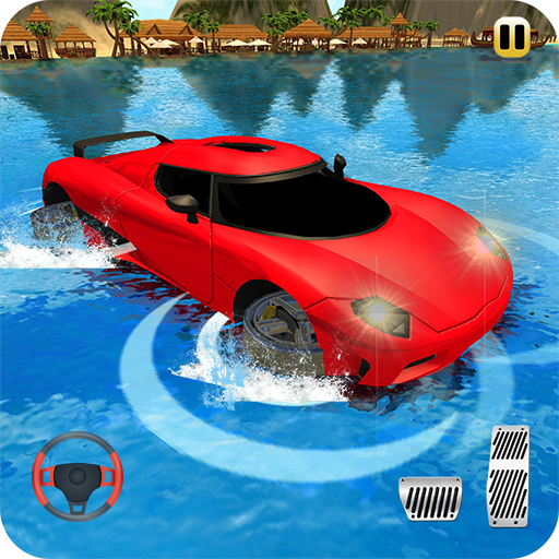 Beach Water Surfing Car Games icon