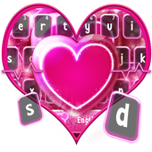 Twinkling Neon Pink Love Keyboard icon