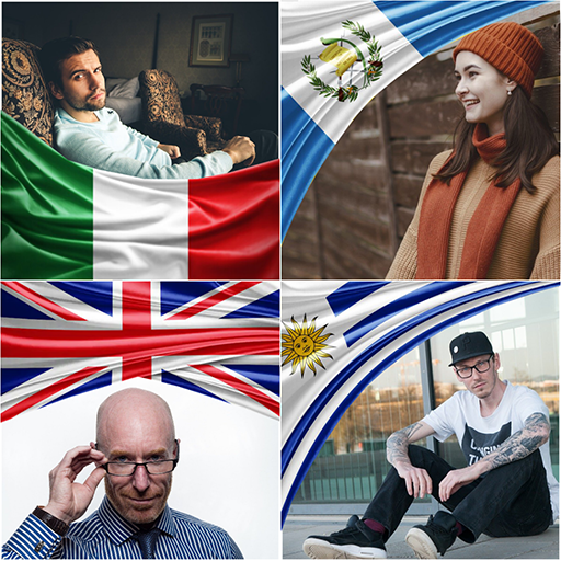 Flags of the world with photo icon