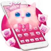Pink Cute Bow Kitty Cat Theme icon