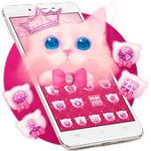 Pink Cute Bow Kitty Cat Theme