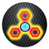 neon hand fidget spinner icon