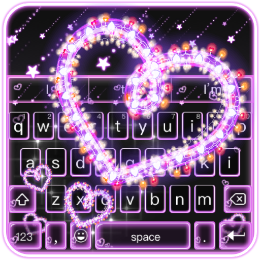 Sparkling Heart Neon Keyboard Theme icon
