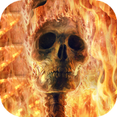 Fiery skeleton live wallpaper icon