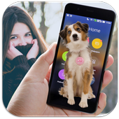 Dog in Phone Cute Joke icon