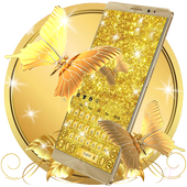 Luxury Golden Butterfly Keyboard Theme icon