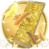 Luxury Golden Butterfly Keyboard Theme