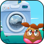 games pou girl washing clothes icon