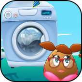 games pou girl washing clothes