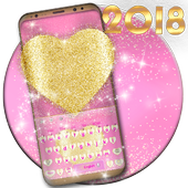 Pink Gold Glitter Heart Keyboard icon