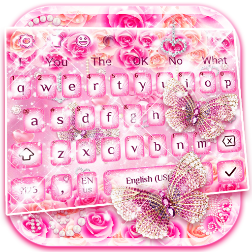 Pink Rose Diamond Keyboard Theme icon