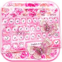 Pink Rose Diamond Keyboard Theme