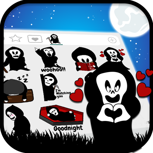 Pelekat Emoji Silly Grim Reaper icon