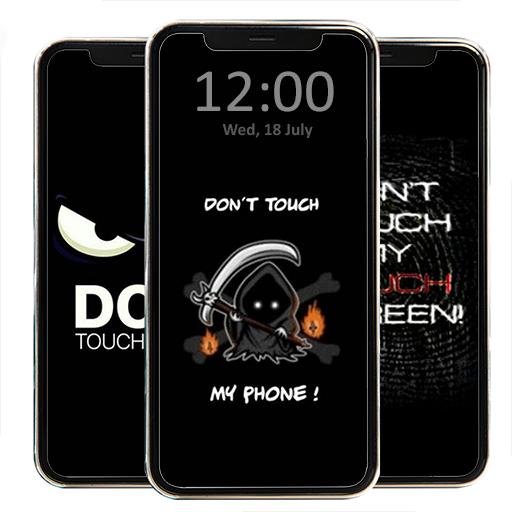 Don't Touch My Phone Wallpaper Black icon