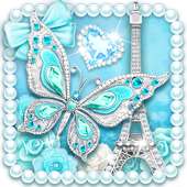 Blue-green Diamond Butterfly Live Wallpaper