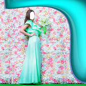 Girls Long Dress Photo Montage icon